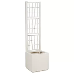 Kerti Ültető Edény Trellis-szel Fehér 36x36x140 cm PP