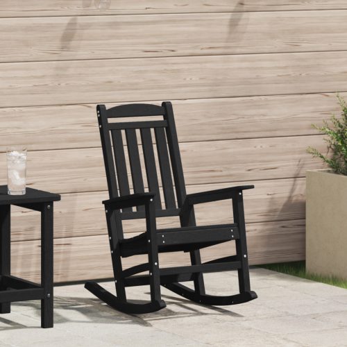 Kerti Hintaszék Fekete 70x92x108 cm HDPE