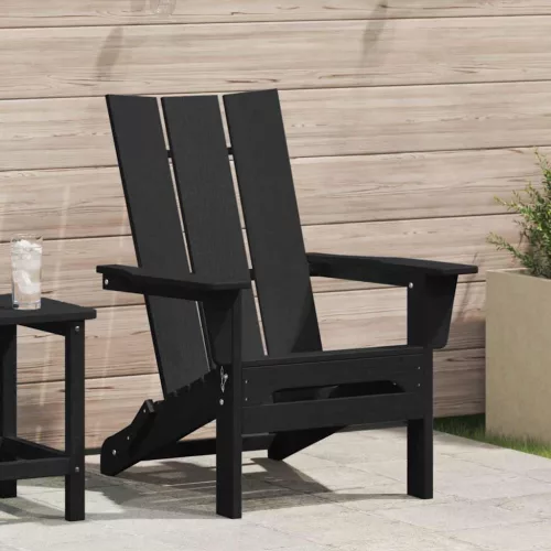 Összecsukható Adirondack szék Fekete 80,5 x 74,5 x 92 cm HDPE