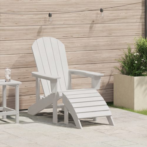 Adirondack szék lábtartóval Fehér HDPE