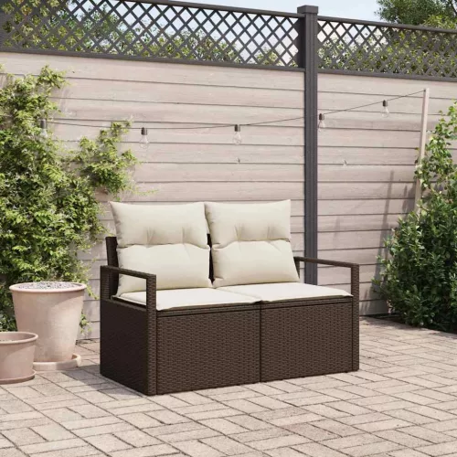 Kerti kanapé párnával tárolóval 120 x 62 x 69 cm polirattan