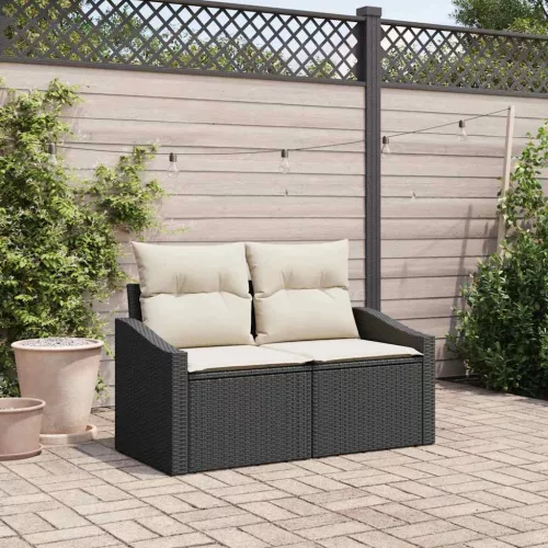 Kerti kanapé párnával 123 x 62 x 69 cm polirattan