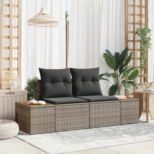 Kerti kanapé Szürke 184 x 62 x 85cm polirattan