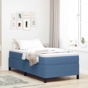 vidaXL Boxrugós ágy Kék 100 x 200 cm Bársonyos szövet
