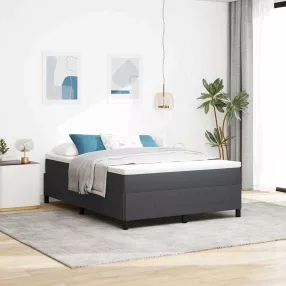   vidaXL Boxrugós ágy Sötétszürke 140 x 200 cm Bársonyos szövet