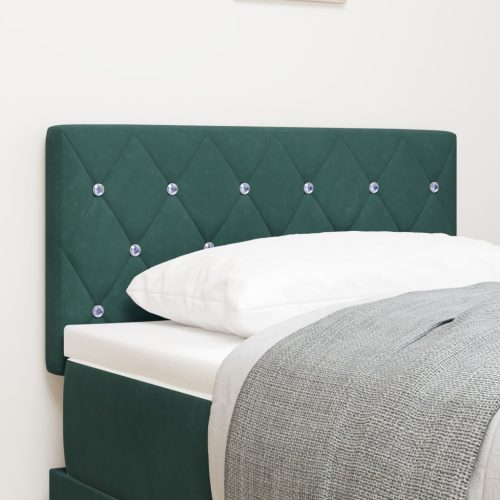 Fejtámla Kristály Gombos Párnázott Sötét Zöld 80 cm Bársony