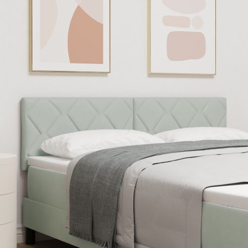 Fejtámla Gyémánt Blokkok Design Világosszürke 160 cm Bársony