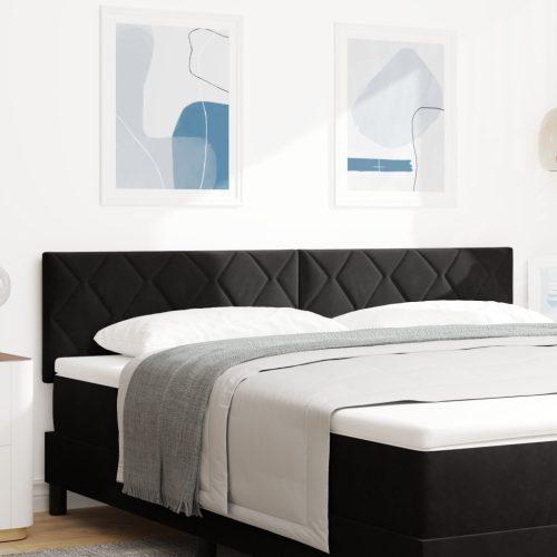 Fejtámla Gyémánt Blokk Design Fekete 180 cm Bársony