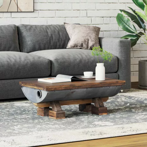 vidaXL Dohányzóasztal Természetes 90 x 50 x 35 cm faszínű