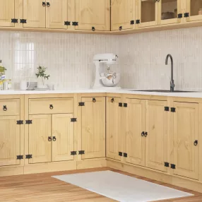   vidaXL Cabinet polcokkal SKI Mézes Barna 80 x 80 x 81 cm Tömör fenyőfa