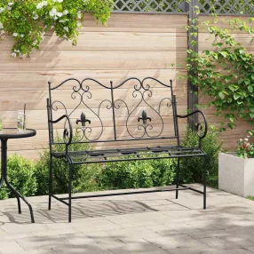 Kerti pad 2 -Seater 104 x 54 x 93 cm Acél Fekete
