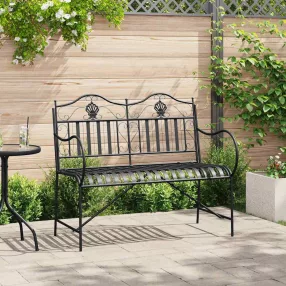 Kerti pad 2 -Seater 103,5 x 59 x 89 cm Acél Fekete