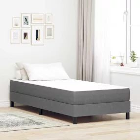 Ágy Matrac matracmal Világosszürke 90 x 200 cm szövet
