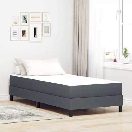 Ágy Matrac matracmal Szürke 100 x 200 cm szövet