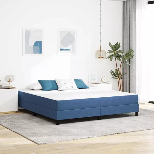 Ágy Matrac matracmal Kék 180 x 200 cm szövet