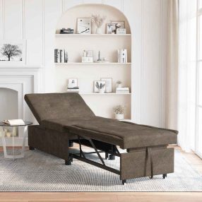 Kanapéágy Sötétszürke 67 x 194 x 38 cm Műbőr velúr