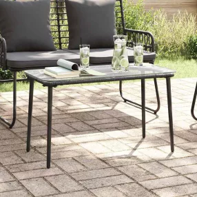 Kerti Asztal Fekete 80 x 40 x 45 cm polirattan