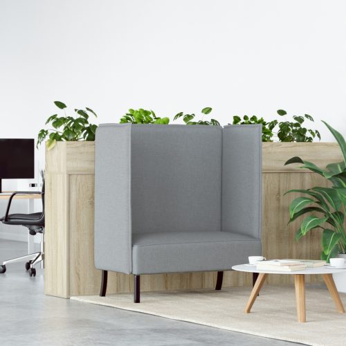 Magas Háttámlású Kanapé Világosszürke 109x56x121 cm Textil