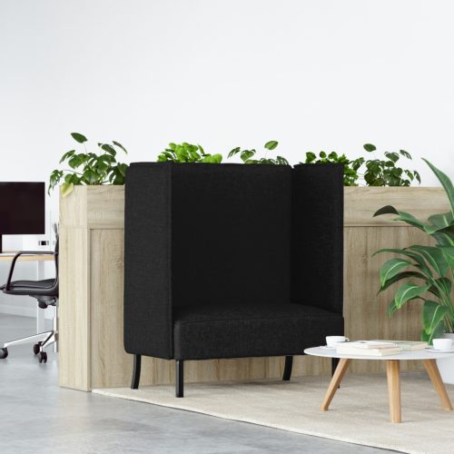 Magas Hátú Kanapé Fekete 109x56x121 cm Szövet