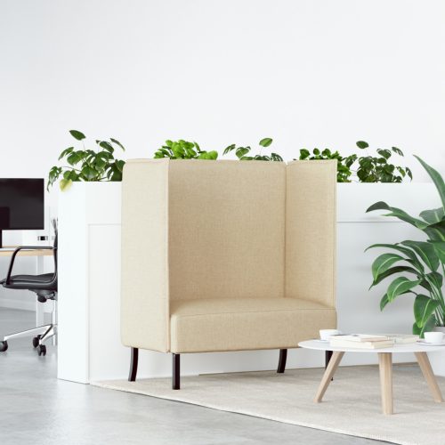 Magas Háttámlás Kanapé Krém 109x56x121 cm Textil