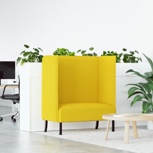 magas háttámlás kanapé világos sárga 109x56x121 cm szövet