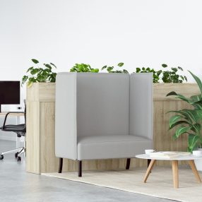   Magas háttámlás kanapé Világosszürke 109x56x121 cm Szövet