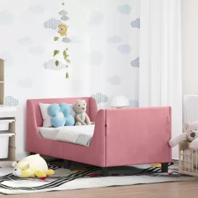   Gyerekágy keret fejtámlával Rózsaszín 70 x 140 cm Bársony
