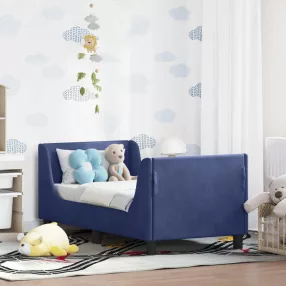   Gyerekágy keret fejtámlával Rendőrségi kék 70 x 140 cm Bársony