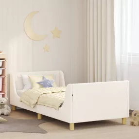   Gyerekágy kerettel fejtámlával Krém 80 x 200 cm Juh Gyapjú