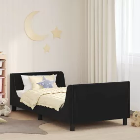   Gyerekágy kerettel fejtámlával Fekete 80 x 200 cm Bársony