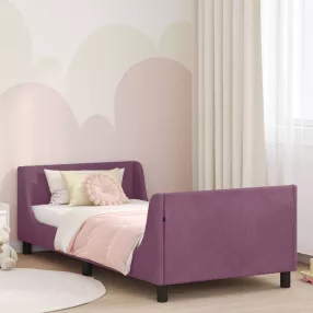 Gyerekágy kerettel fejtámlával Lila 80 x 200 cm Bársony