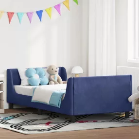 Gyerekágy kerettel Rendőrségi kék 90 x 200 cm Bársony