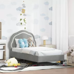   vidaXL Gyerekágy keret fejtámlával Világosszürke 70 x 140 cm Bársony