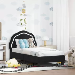   vidaXL Gyerekágy keret fejtámlával Fekete 70 x 140 cm Bársony
