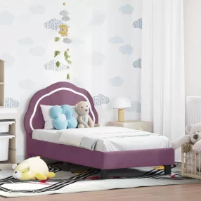  vidaXL Gyerekágy keret fejtámlával Lila 70 x 140 cm Bársony