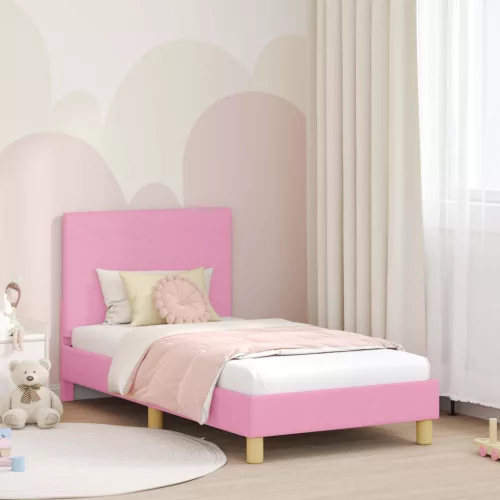 Gyerekágy kerettel fejtámlával Rózsaszín 80 x 160 cm szövet