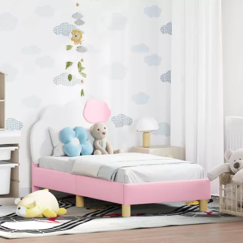 Gyerekágy keret fejtámlával Rózsaszín 70 x 140 cm PU