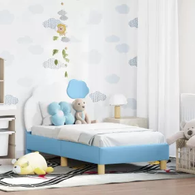   Gyerekágy keret fejtámlával fejtámlával Kék 70 x 140 cm PU