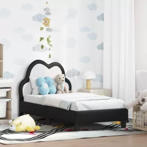   Gyerekágy keret fejtámlával fejtámlával Fekete 70 x 140 cm PU