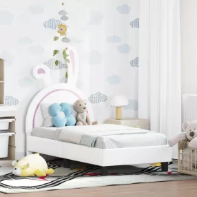   Gyerekágy keret fejtámlával fejtámlával Fehér 70 x 140 cm PU