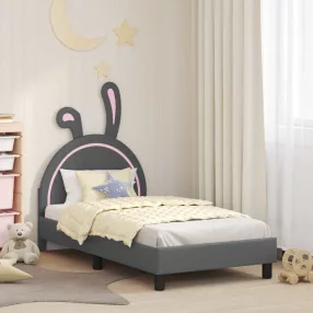  vidaXL Gyerekágy kerettel fejtámlával Világosszürke 80 x 160 cm PU