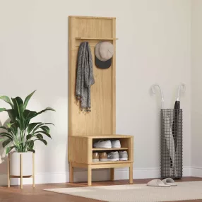   vidaXL Előszobafal FLORO Faggyú barna 50 x 40 x 158 cm Tömör fenyőfa