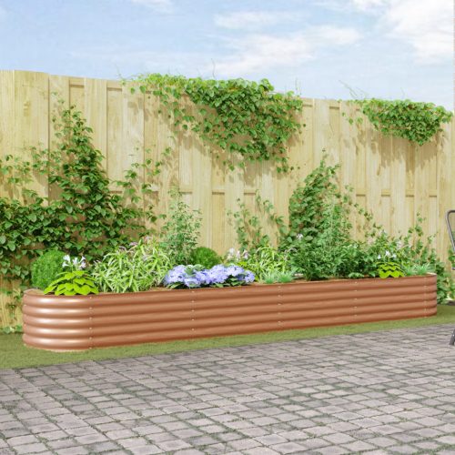 Emelt Kertágy Barna Fa Hatással 400x80x44 cm Fém