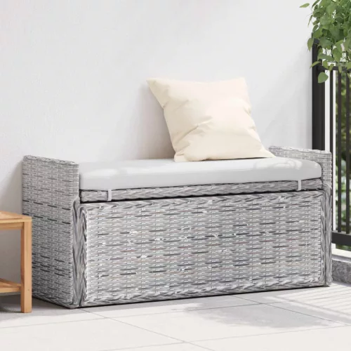 Tárolópad párnával Fehér Mosás 110 x 40 x 50 cm Rattan