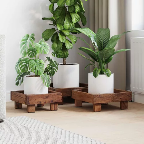 Növényállvány 3 pcs Barna Mahagóni fa