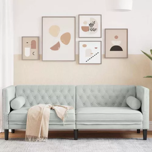 Kanapé Világosszürke 194 x 74,5 x 70,5 cm Bársony