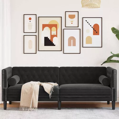 Kanapé Fekete 194 x 74,5 x 70,5 cm Bársony