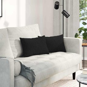 Kanapé párnák 2 pcs Fekete 50 x 30 cm szövet