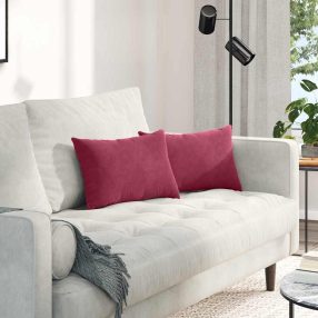 Kanapé párnák 2 pcs bordó 50 x 30 cm Bársonyos szövet