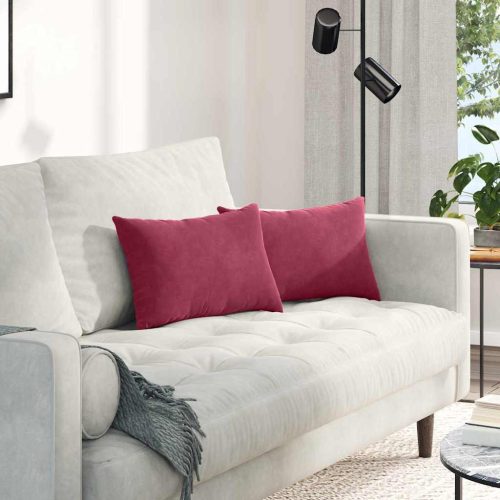 Kanapé párnák 2 pcs bordó 50 x 30 cm Bársonyos szövet